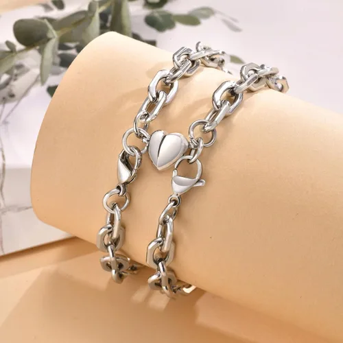 Vista 6 de TempBeau Pulsera para Pareja - Pulsera de Identificación Personalizada con Grabado Personalizado, Pulsera de Cuerda Trenzada para Él y Ella