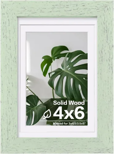 Vista 57 de Egofine - Portarretratos de 4 x 6 pulgadas, de madera maciza con plexiglás, para fotos de 3.5 x 5 con paspartú o de 4 x 6 sin paspartú, para colocar