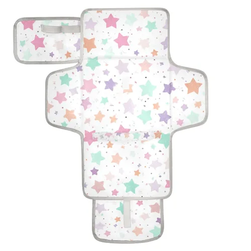 Vista 10 de Cambiador de pañales portátil con estampado de vaca beige y negro, impermeable, plegable, tapete cambiador de pañales de viaje para bebés, regalos
