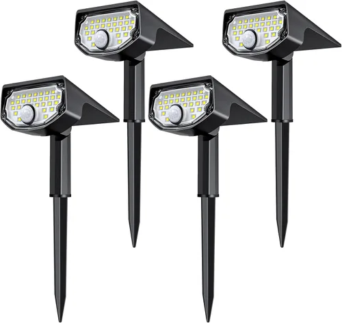 Vista 10 de AloftSun Luces solares con sensor de movimiento para exteriores, luces impermeables con sensor de movimiento, 30 LED/3 modos de iluminación solar