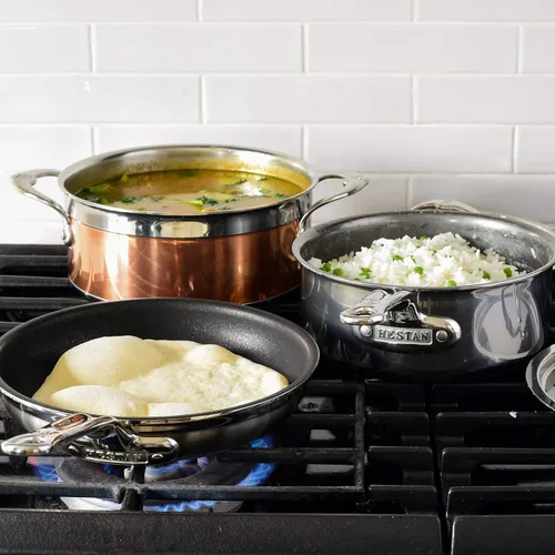 Vista 10 de Hestan - Colección CopperBond - Olla de sopa de cobre 100% puro, compatible con placa de inducción, 3 cuartos de galón