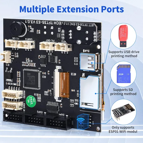 Vista 5 de BIGTREETEHCH TFT35 E3 V3.0.1 Display de pantalla táctil con dos modos de trabajo compatible con pantalla LCD 12864 WiFi para Ender 3 CR-10 SKR MINI