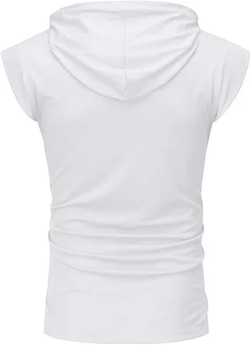 Vista 6 de Camiseta sin mangas para hombre, con capucha, para culturismo, corte muscular, sin mangas, para entrenamiento, gimnasio, entrenamiento