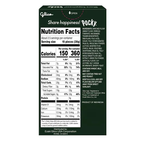Vista 2 de Pocky - Palito de galletas, té verde matcha, 2.47 onzas (paquete de 10)