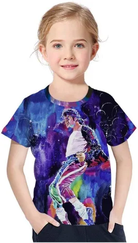 Vista 3 de Camiseta de manga corta con estampado 3D para niños y niñas