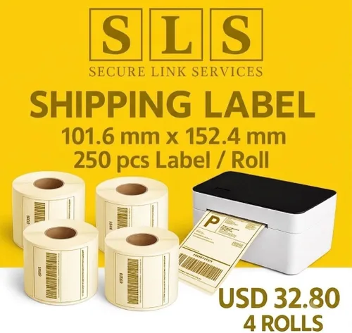 Vista 7 de 4 rollos de 250 etiquetas/rollo-1000 etiquetas de 4 "x 6" envío térmico directo Zebra 2844/Eltron ZP450