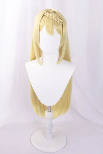 Vista 4 de Peluca de cosplay Azusa Aizawa Cosplay peluca rubia larga animé He estado matando slimes durante 300 años y Maxed Out My Level pelo sintético +