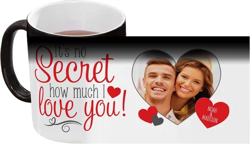 Vista 5 de Let's Make Memories Taza de corazón con foto personalizada - Para él - Para ella