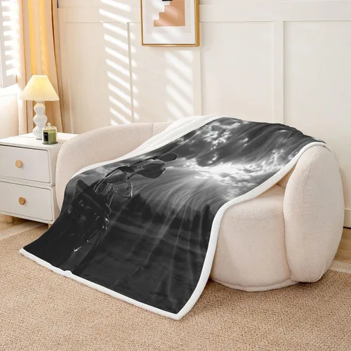Vista 5 de Golf Printed Bed Blanket,Golf Club Lovers Blankets for Couch or Bed,Sports Theme Ball Game Fleece Blanket Soft Warm,Black Bedding for Kids Adults