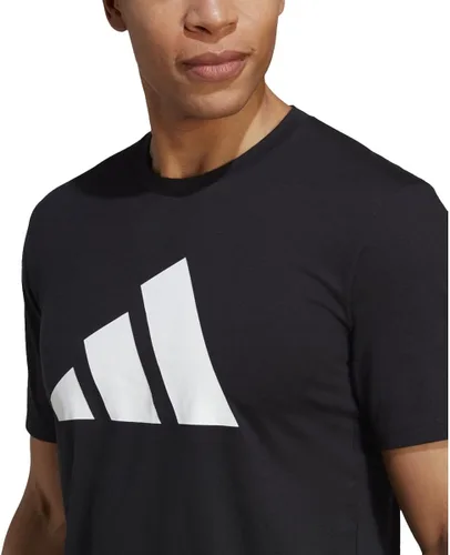 Vista 3 de adidas Camiseta de entrenamiento con logotipo Feel Ready para hombre, Negro-blanco