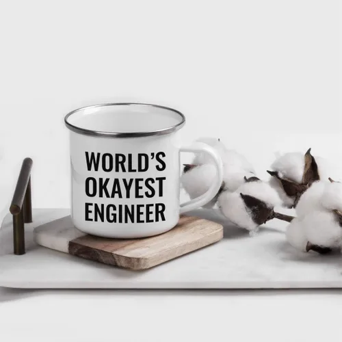 Vista 2 de Andaz Press Taza de café de acero inoxidable de 11 onzas, regalo de broma para café, diseño del ingeniero más bueno del mundo, paquete de 1, taza