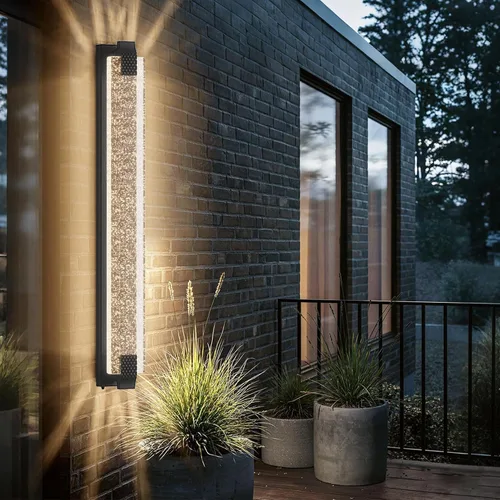 Vista 16 de camuucci Luz para exteriores del anochecer al amanecer, luces LED de porche de 15.7 pulgadas para exteriores, impermeable, moderno, soporte de pared