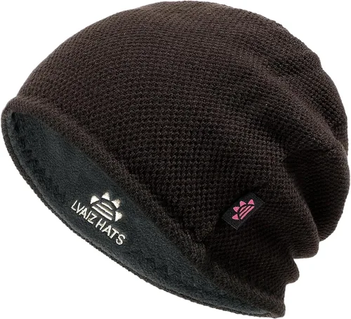Vista 17 de Lvaiz Winter Beanie for Men Women Warm Fleece Lined Reversible Skull Cap Reversible Soft Warm Fleece Lining, Full Ear Coverage, 3D Hexagonal Crown