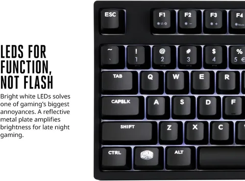 Vista 4 de Cooler Master MasterKeys Pro L - Teclado mecánico LED blanco para juegos, color rojo cereza MX, tamaño completo (grande)