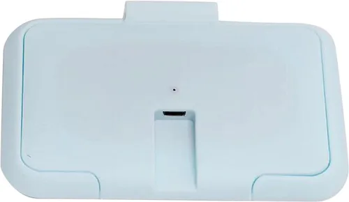 Vista 2 de Portátil USB Wet Wipe Warmer Termostato Temperatura Azul Claro Calor Doble Capas Cubierta Bebé Wet Wipe Calentador