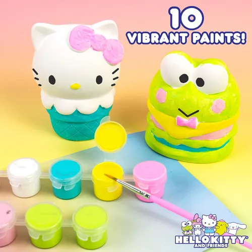 Vista 4 de Horizon Group USA Pinta tu propio kit de figuras, proyecto de arte de bricolaje para niños, Hello Kitty y amigos, mediano (paquete de 4)