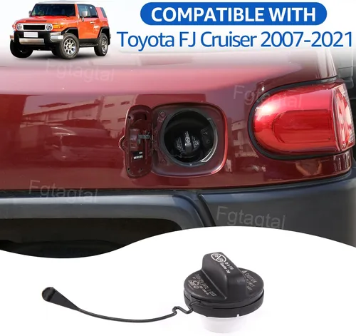 Vista 6 de Tapa de llenado de gas de repuesto compatible con Toyota FJ Cruiser 2007-2021, tapas de depósito de combustible de repuesto, tapa de depósito