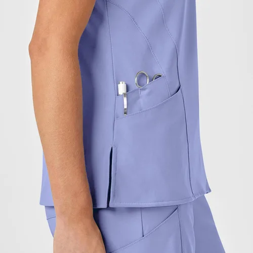 Vista 8 de WonderWink Top estilizado con cuello en V para mujer