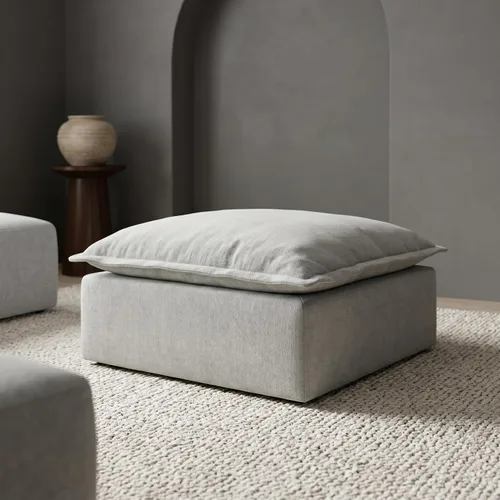 Vista 23 de Acanva Sofá modular modular para sala de estar, cómodo sofá convertible en nube, sofá de gran tamaño con otomana y fundas de felpilla lavables