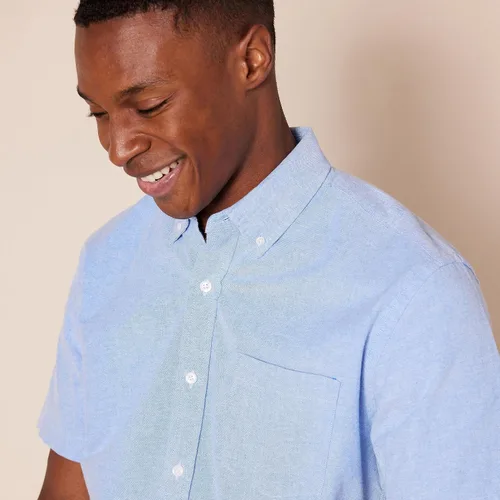 Vista 4 de Tienda Essentials Camisa oxford, ajuste regular, de manga corta, con bolsillo, para hombre