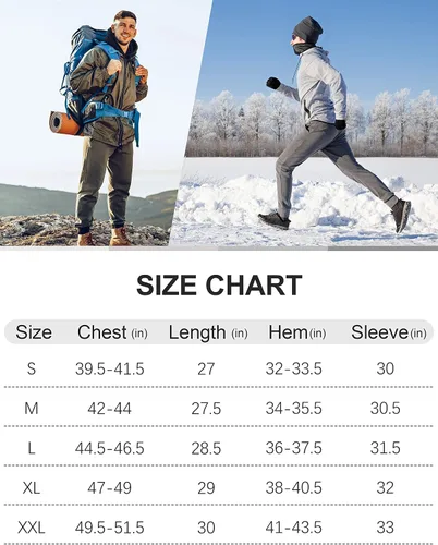 Vista 7 de Pudolla Men's Lightweight Puffer Jacket Winter Thermal Running Jacket Hybrid Waterproof Down Coat for Golf Hiking