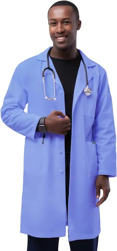Vista 9 de Adar Universal delantal de laboratorio 99 cm con bolsillos internos para hombre Azul marino