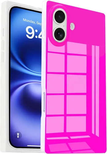 Vista 30 de Funda rectangular compatible con iPhone 15 Neon para mujer, diseño de lujo de fluorescencia brillante, flexible, suave, delgada, de gel de goma TPU