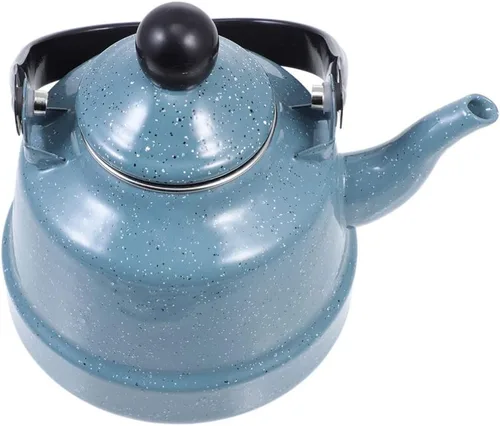 Vista 9 de Tetera esmaltada vintage estilo retro para estufa, tetera esmaltada para el hogar y mango táctil para té suelto