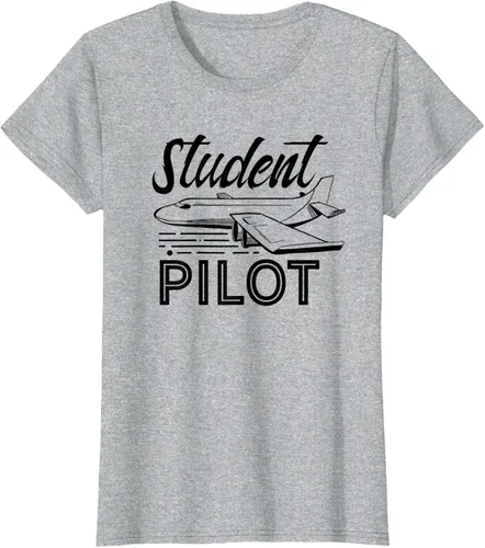 Vista 6 de Camiseta de aviación Aviador Aviador Student Pilot, Blanco