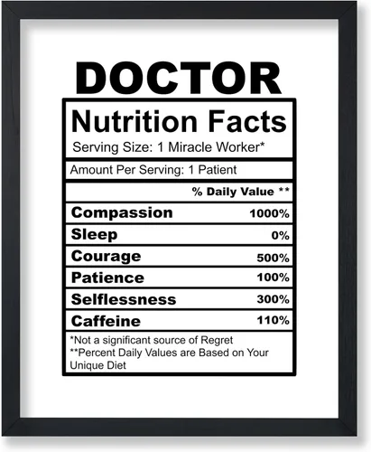 Vista 55 de Poster Master Póster de Etiqueta - Impresión Divertida Retro - Regalo para Médico, Amigo - Datos Nutricionales del Doctor, MD, Médico, Apreciación
