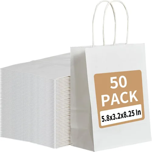 Vista 10 de RACETOP Bolsas de Papel Marrón Grandes con Asas al Por Mayor 100 Piezas 16x6x12 Pulgadas Bolsas de Regalo al Por Mayor, Bolsas de Papel Kraft Marrón