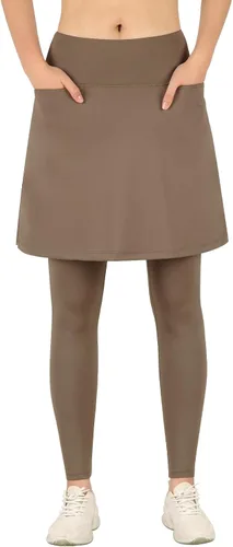 Vista 2 de Falda atlética con leggings, leggings con falda de tenis para mujer con bolsillo