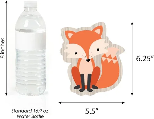 Vista 5 de Big Dot of Happiness Fox - Decoraciones DIY Baby Shower o fiesta de cumpleaños - Set de 20