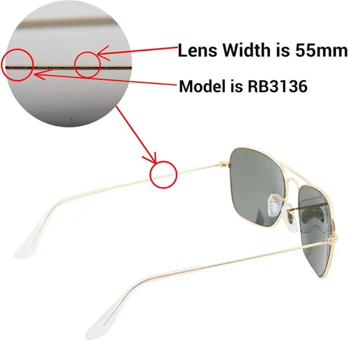 Vista 5 de Walleva Lentes de repuesto para lentes de sol Ray-Ban RB3136 Caravan de 2.165in, múltiples opciones disponibles