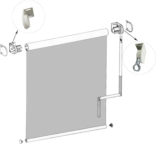 Vista 2 de Piezas de Reemplazo para Parasol, Soporte Inalámbrico y Freno de 38mm, para Persianas Enrollables Externas Coolaroo, Persianas