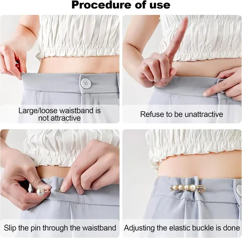 Vista 3 de 4 broches de perlas, alfileres de seguridad para mujeres y niñas, pantalones de vestir, falda, cuello de cárdigan, broches de diamantes de imitación
