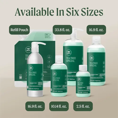 Vista 11 de Champú especial de Tea Tree, Limpieza profunda, Refresca el cuero cabelludo, Para todo tipo de cabello, especialmente cabello graso