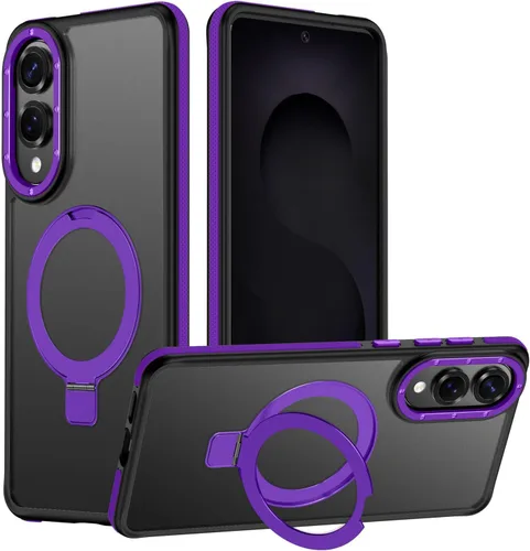 Vista 17 de Funda para Samsung Galaxy S24 Plus, soporte de anillo magnético ajustable [compatible con Magsafe], [protección a prueba de golpes de grado militar]