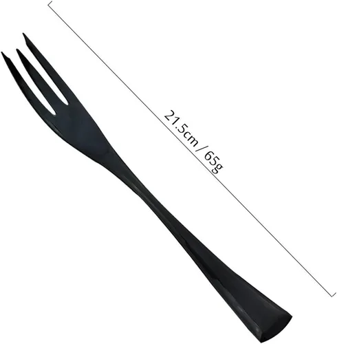 Vista 2 de JASHII 18/10 acero inoxidable 4 piezas espejo pulido negro pescado tenedor negro servidor conjunto Tenedor de pescado