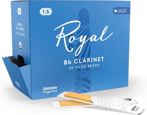Vista 10 de Rico Royal cañas para clarinete Bb, 1.5 Royal Bb clarinet reeds feature a strong spine, filed cut and consistent response for any style.