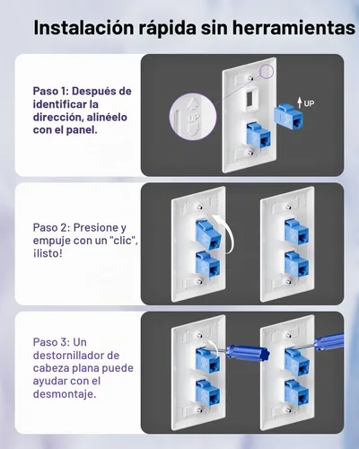 Vista 7 de VCE Acoplador en línea de conector Keystone CAT6 RJ45 con certificación UL, paquete de 5, extensor de cable Ethernet hembra a hembra, color blanco