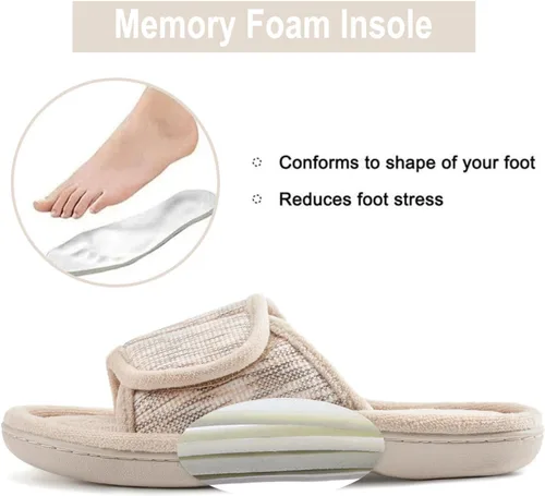 Vista 6 de RockDove - Pantuflas de espuma viscoelástica ajustables con envoltura para mujer