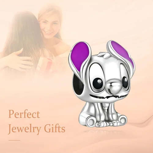 Vista 2 de H.ZHENYUE Winnie Characters S925 Silver Charm for Bracelet Necklace Sterling Silver Dangles for Women
