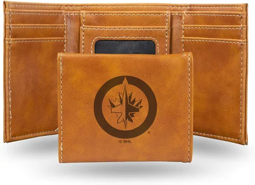 Vista 51 de NHL Rico Industries - Billetera triple grabada con láser y tres pliegues, accesorio para hombre