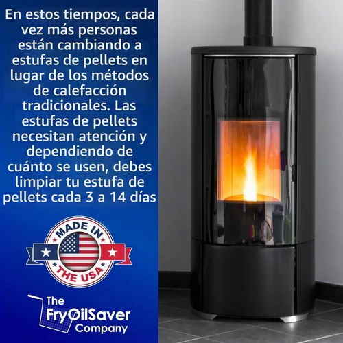 Vista 3 de FryOilSaver Co. B67C - Kit de cepillo limpiador de ventilación para estufa y secadora de pellets, 10 pies