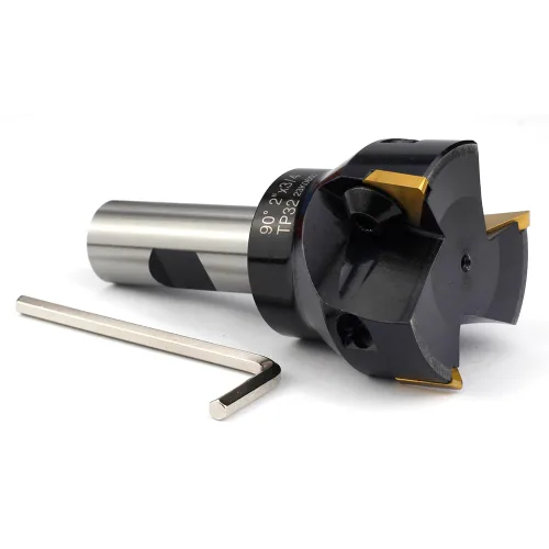 Vista 5 de Molino de extremo indexable con 3 piezas de insertos de carburo TPCN32PDTR Tpg32, diámetro de corte de 2 pulgadas, longitud total de 3-3/4 pulgadas