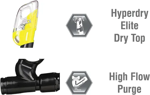 Vista 4 de TUSA Sport Conjunto combinado de máscara Mini-Kleio y esnórquel seco para jóvenes Negro/Amarillo Flash