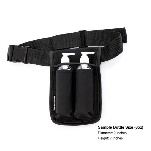 Vista 4 de Botella de masaje (8 onzas), kit de funda para bolsa, funda individual ajustable para aceite de masaje y loción de masaje (botella incluida)