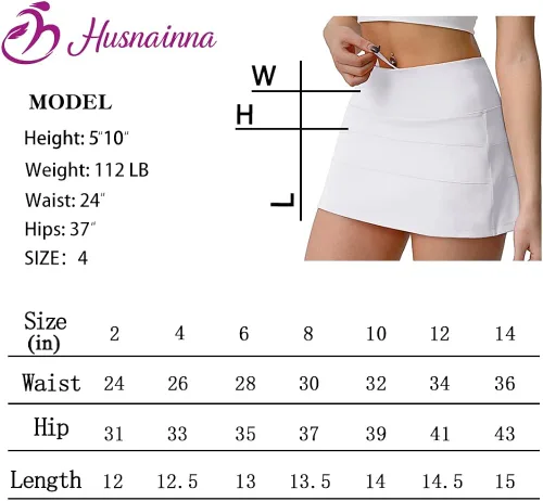Vista 5 de Husnainna - Falda de tenis plisada de cintura alta con bolsillos, falda pantalón de golf para mujer, pantalones cortos incorporados