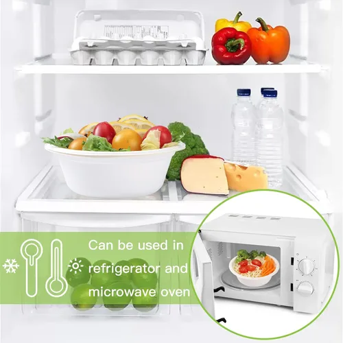 Vista 5 de 150 cuencos de caña de azúcar ecológicos – Cuencos de papel desechables resistentes de 12 onzas – 100% compostables y biodegradables para alimentos